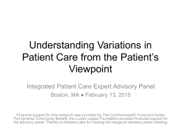 Patient Perceptions of Integrated Care (PPIC)