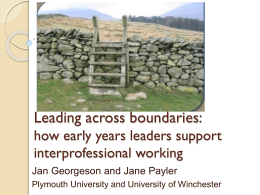 Leading across boundaries: how early years leaders support