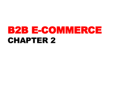 Concepts, Characteristics, and Models of B2B E