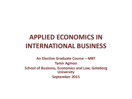 applied economics in international business