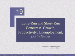 Growth, Productivity, Unemployment, and Inflation