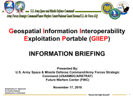 Army Forces Strategic Command/Future Warfare Center/National