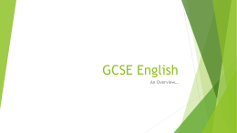 GCSE English - Cowbridge Comprehensive School