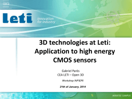3D technologies at Leti: Application to high energy