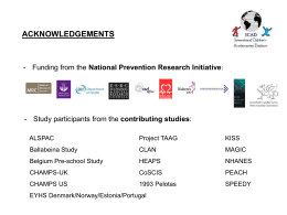 Acknowledgement slide for presentations