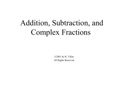 10.5 Addition, Subtraction, and Complex Fractions