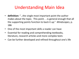 What is the author`s most important point?