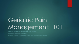 Geriatric Pain Management: 101