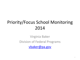 Priority/Focus School Monitoring 2014
