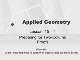 Applied Geometry