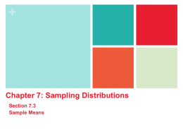 + The Sampling Distribution of