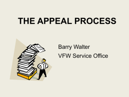 Basic Appeal Work - VFW Department of Illinois Service Office
