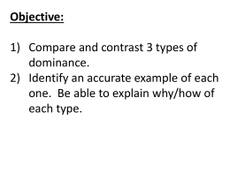 Types of Dominance