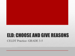 3-5 Choose and Give Reasons
