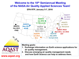 Meeting goals, AQAST overview