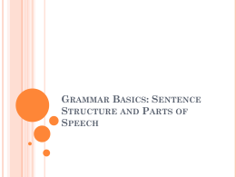 Grammar Basics: Sentence Structure and Parts of Speech