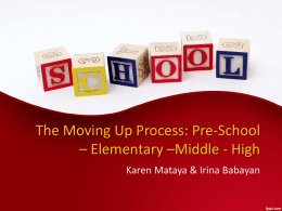 The Moving Up Process - Renton School District