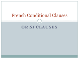 French Conditional Clauses