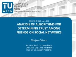 analysis of algorithms for determining trust among friends on