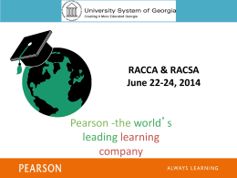 Pearson Presentation - University System of Georgia