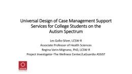 Universal Design of Case Management Support Services for
