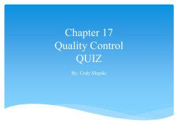 Chapter 17 Quality Control