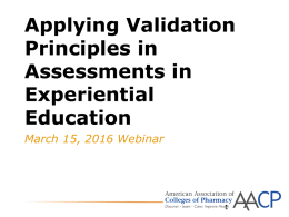 Applying Validation Principles in Assessments in