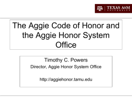 Under either process a report needs to be filed with the Aggie Honor