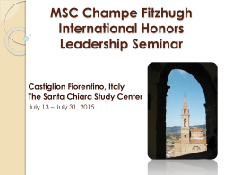 Champe Fitzhugh, Jr. International Honors Leadership Seminar