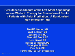 Percutaneous Closure of the Left Atrial Appendage versus Warfarin