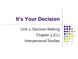 Decision-Making Notes