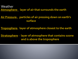 Atmosphere- layer of air that surrounds the earth Air Pressure