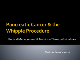 Pancreatic Cancer - Melissa Jakubowski Professional Portfolio