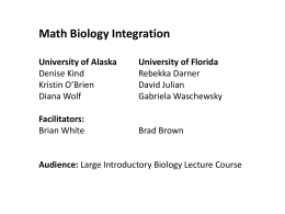 Mathematical Models in Biology (PowerPoint) Madison 2010