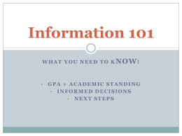 Information 101- what you need to know 3.15