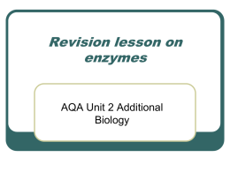 Revision lesson on enzymes - DAVIS-DAIS