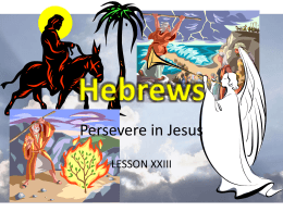 Hebrews Lesson XXIII