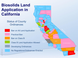 Biosolids Land Application in California