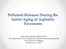 Pollutant Releases during the Initial Aging of Asphaltic