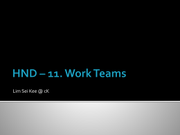 HND – 11. Work Teams