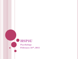 HSP3U Psychology Introduction