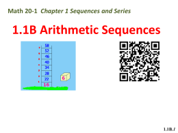 1.1 B Arithmetic Sequences