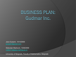 Business PLAN: Gudmar Inc.