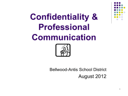 Confidentiality_Professional Communication - Bellwood
