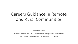 Careers guidance in remote and rural