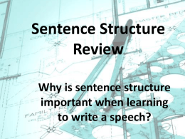 Sentence Structure Review