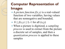 Computer Representation of Images