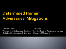 Determined Human Adversaries: Mitigations