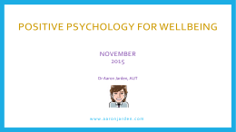 Positive psychology for wellbeing