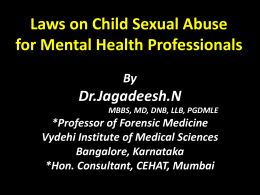 Sexual assault - Psychiatric Society of Goa